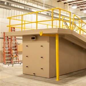 DuraFiber rectangular composite tanks can be equipped with safety railings and other options
