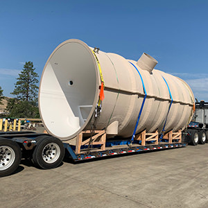 12” diameter stormwater lift station on shipping cradles.