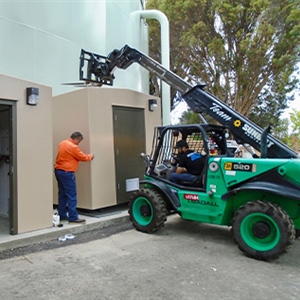 Dual DuraFiber buildings for water tower treatment