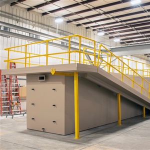 DuraFiber rectangular composite tanks can be equipped with safety railings and other options