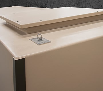 Light and transportable; lifting lugs for moving/setting in place