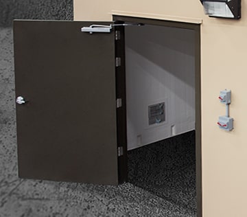 Insulated fiberglass entry door with stainless steel hardware